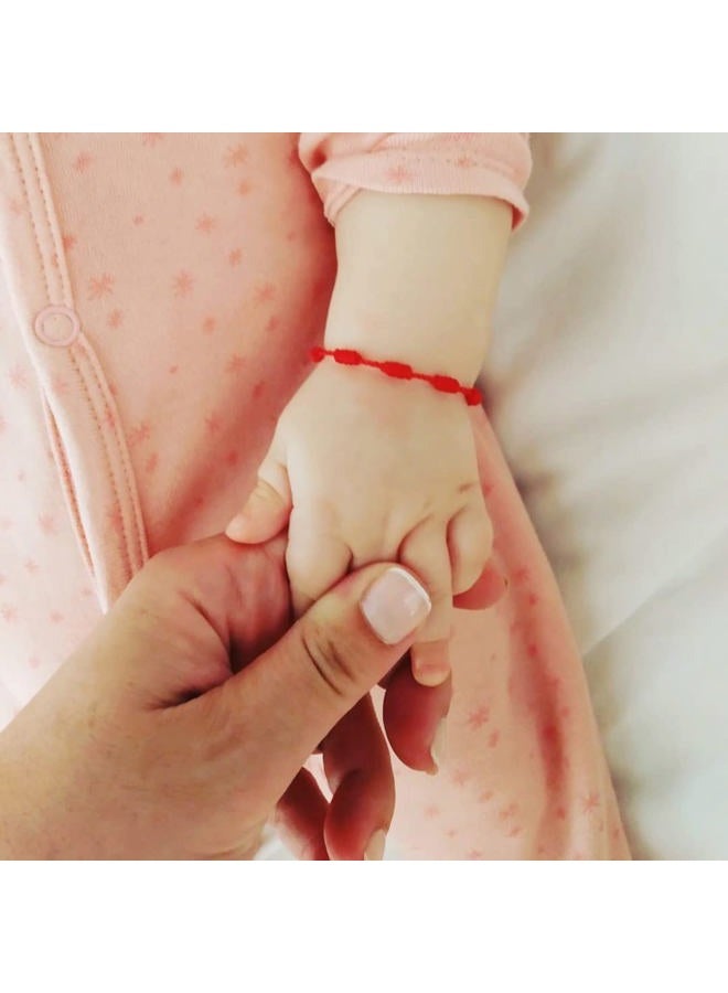 PHITECUS Red Bracelet for Babies Girls Boys Kids Protection Charm Good Luck Evil Eye Cord for Newborn Kids Children, 5"- 5,5", Non-metallic material, No Gemstones - Image 3