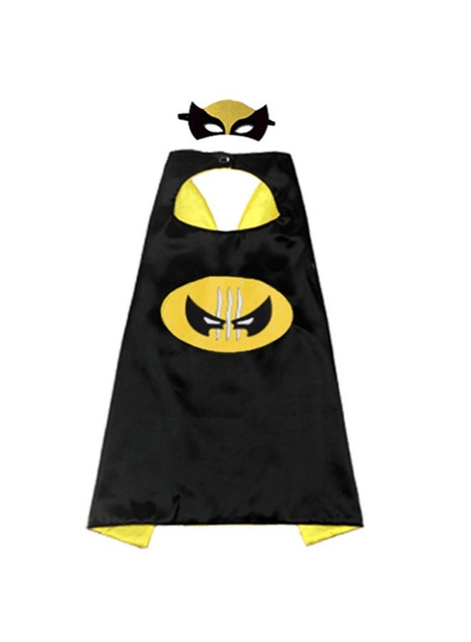 3-Piece Wolverine Cosplay Costume Set Superhero Capes and Masks+Wolf Claw For Cartoon Dress up Costumes Suit,Plastic Wolf Claw Satin Cape, for Kids Role Play Toy  - Image 2