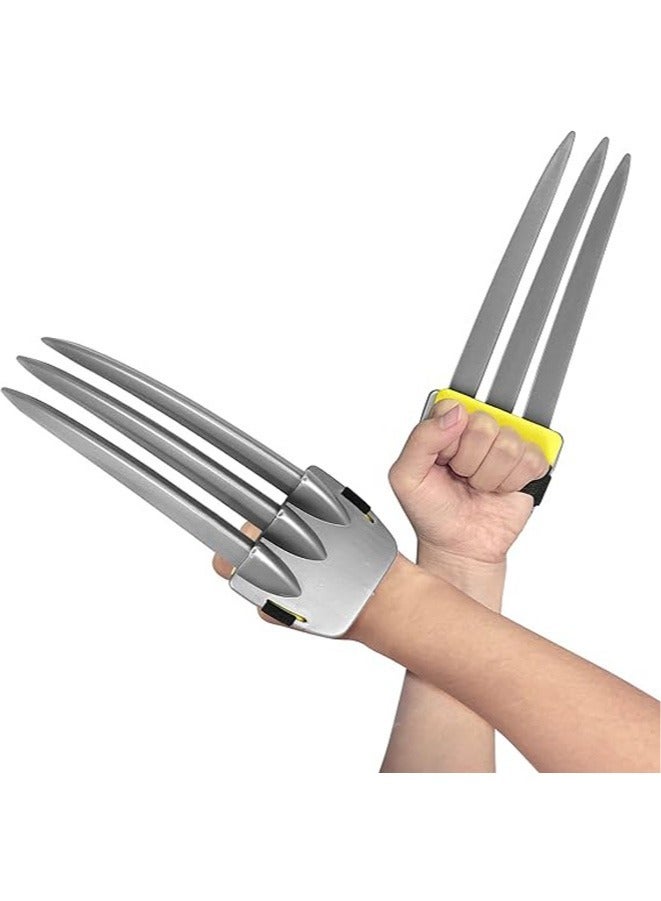 3-Piece Wolverine Cosplay Costume Set Superhero Capes and Masks+Wolf Claw For Cartoon Dress up Costumes Suit,Plastic Wolf Claw Satin Cape, for Kids Role Play Toy  - Image 3