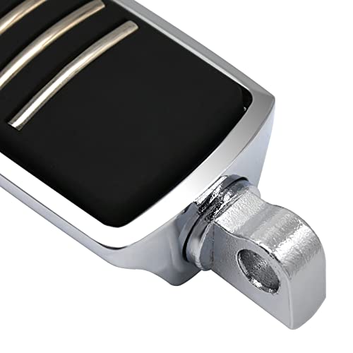 JUNJUMOTO Streamliner Footpegs Foot Rest Compatible with Harley Touring Street Glide Road King Road Glide Electra Glide Sportster Dyna Softail 10mm (StyleA#Chrome) - Image 3