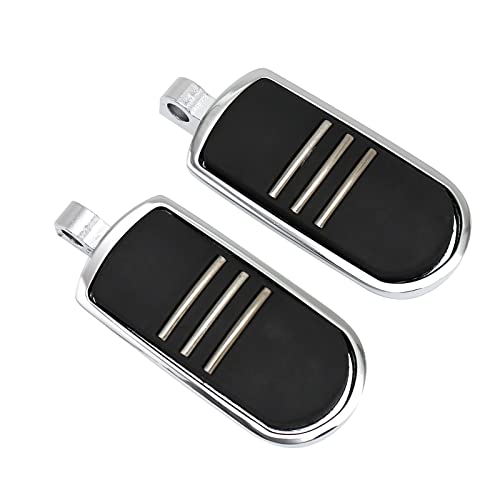 JUNJUMOTO Streamliner Footpegs Foot Rest Compatible with Harley Touring Street Glide Road King Road Glide Electra Glide Sportster Dyna Softail 10mm (StyleA#Chrome) - Image 5