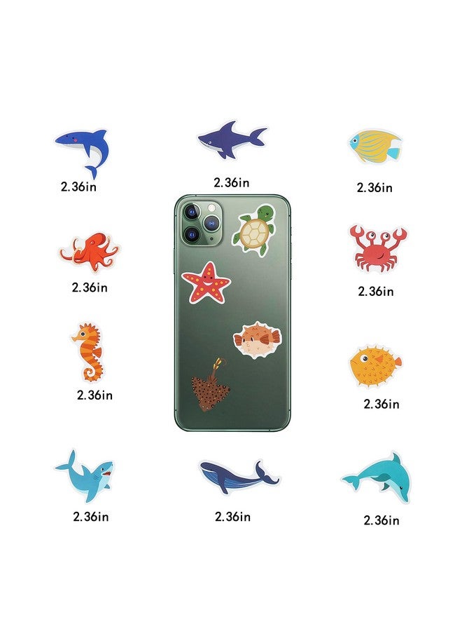 Cleverplay 100 Pack Ocean Life Animal Stickers,Under The Sea Party Favors, Waterproof Stickers for Water Bottle Laptop Computer Phone - Image 5