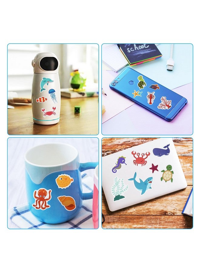 Cleverplay 100 Pack Ocean Life Animal Stickers,Under The Sea Party Favors, Waterproof Stickers for Water Bottle Laptop Computer Phone - Image 4