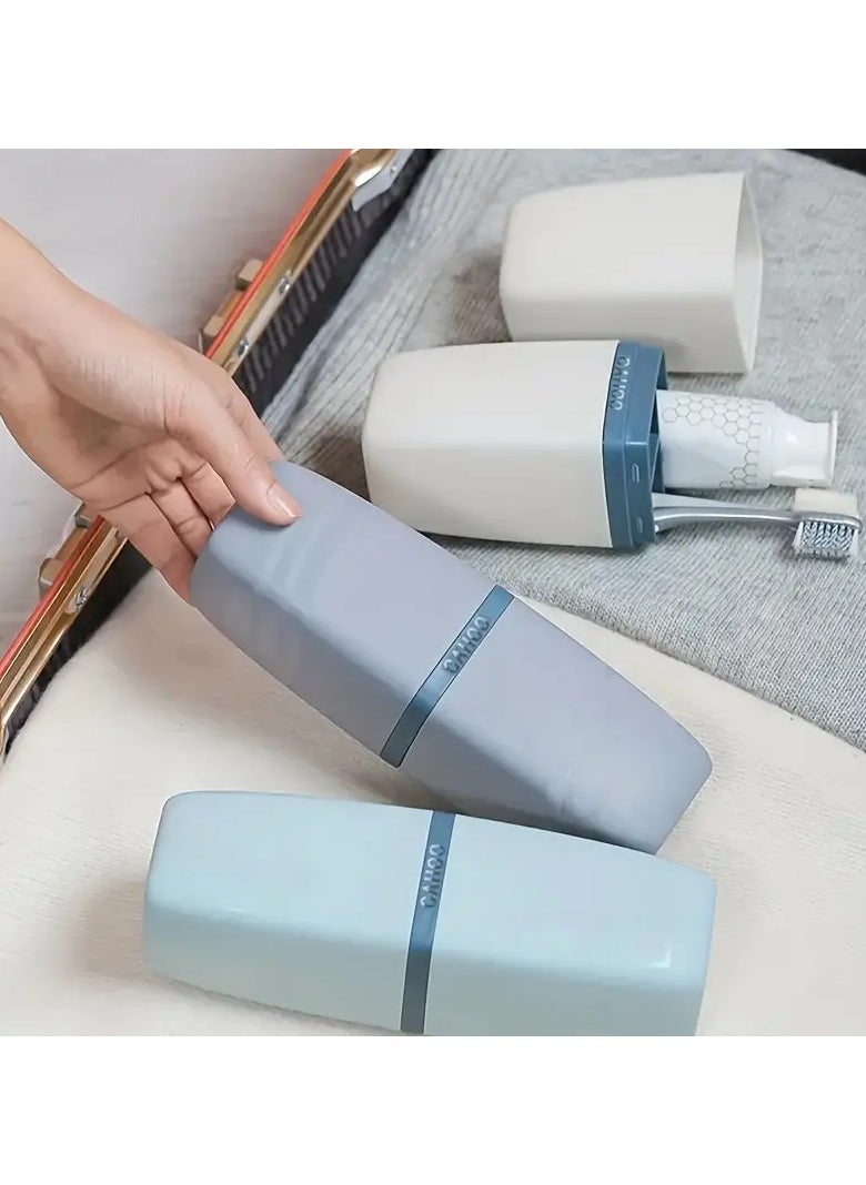 Goolsky 1pc Portable Travel Toothbrush Case, 3in 1 Toothpaste Holder with Cover, Multi-Functional Toothbrush Cup Container for Travel Camping Business, Home Decor, Furniture for Home,Bathroom accessories, toiletries  - Image 5
