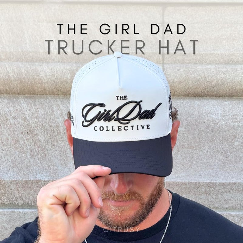 CITRUSY Athletic Trucker Golf Hat | Performance Mens 5 Panel Hat | Cool Breathable Waterproof Sweat Proof Workout Running Cap | Golf Gear Accessories | A Frame Rope Snapback Adjustable Hat (Girl Dad | Black) - Image 4