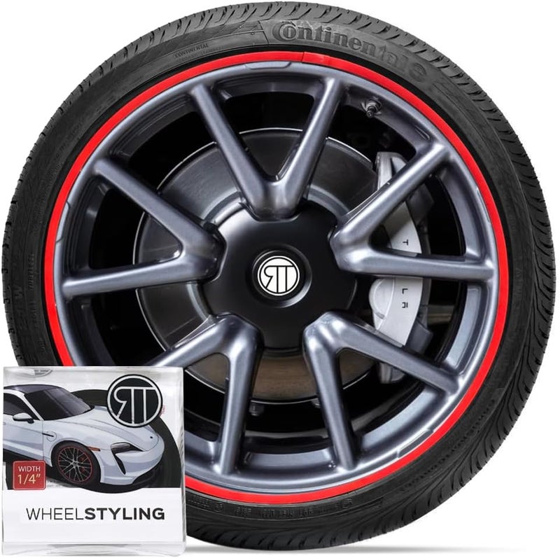 RT Rim Protectors 1/4 Inch Wide Wheel Rim Protectors - Set of 4 Durable Rim Guards (Red Fire) - Image 1
