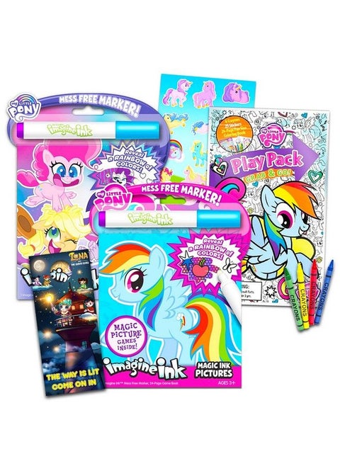 My Little Pony Imagine Ink Coloring Super Set ~ Bundle With 3 Mlp Imagine Ink Mess Free Coloring Books For Kids With Stickers (My Little Pony Party Favors And Activities)