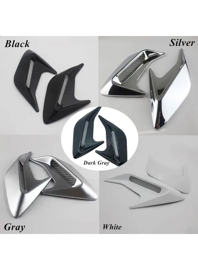 Gray Car Side Vent Air Flow Fender Stickers Simulated Air Inlet Decals - Image 4