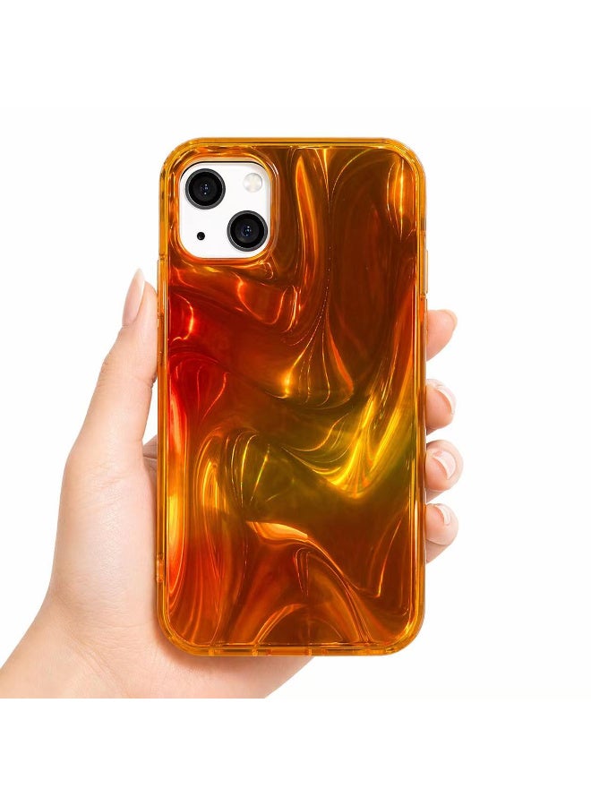 Ecosystem Luxury Case for iPhone 13/14 Shockproof Protective Cover, Stylish Iridescent Design, Camera Protection, Lightweight Slim Case