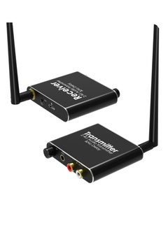 Excefore 2.4GHz Wireless Audio Transmitter Receiver, 165 ft Long Range Low Latency Audio Adapter with Volume Control for Subwoofer, Powered Speaker, Soundbar, RCA or 3.5mm Jack Input/Output  - Image 1
