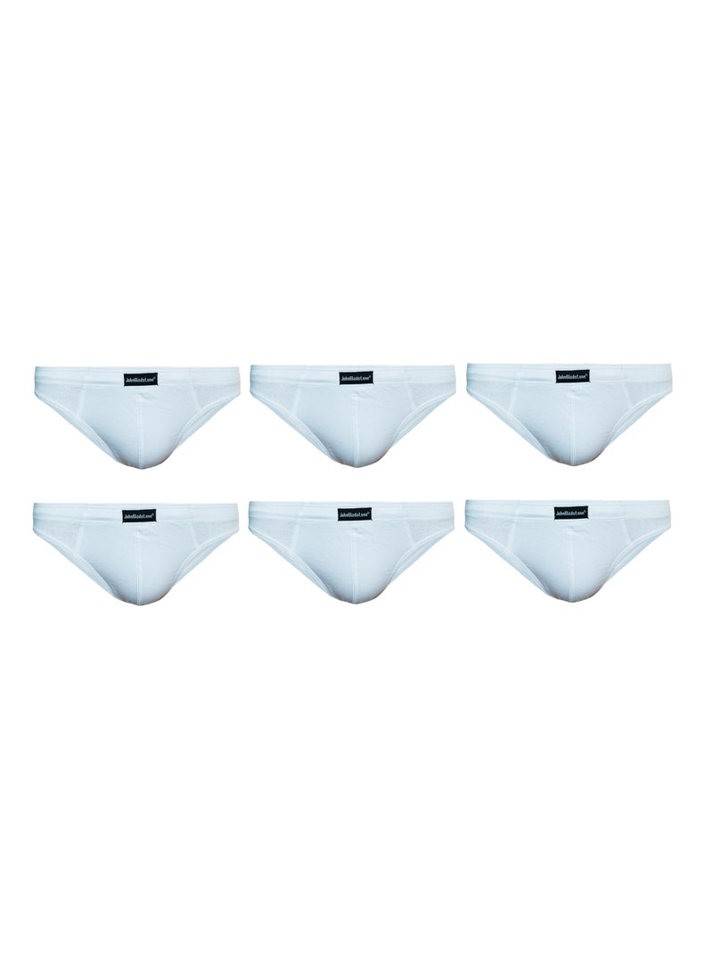 John Gladstone - John Gladstone Mens Brief White Inner Elastic pack of 6 - Image 1