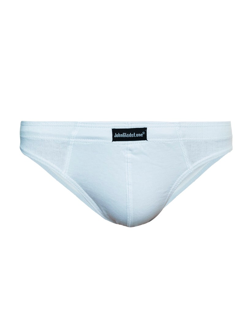 John Gladstone - John Gladstone Mens Brief White Inner Elastic pack of 6 - Image 1