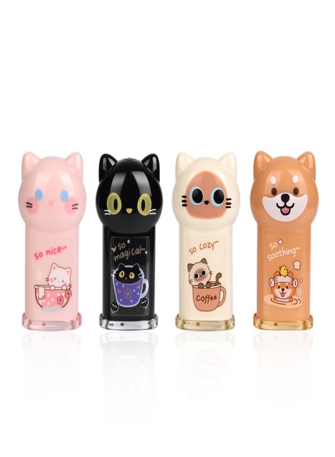 Daphilly 4Pcs Cute Cat Pencil Sharpeners Small Manual Pencil Sharpener Kawaii Stationery Set Kawaii School Supplies for Kawaii Office School Home Supplies - Image 1