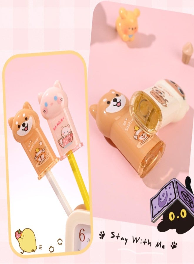 Daphilly 4Pcs Cute Cat Pencil Sharpeners Small Manual Pencil Sharpener Kawaii Stationery Set Kawaii School Supplies for Kawaii Office School Home Supplies - Image 4