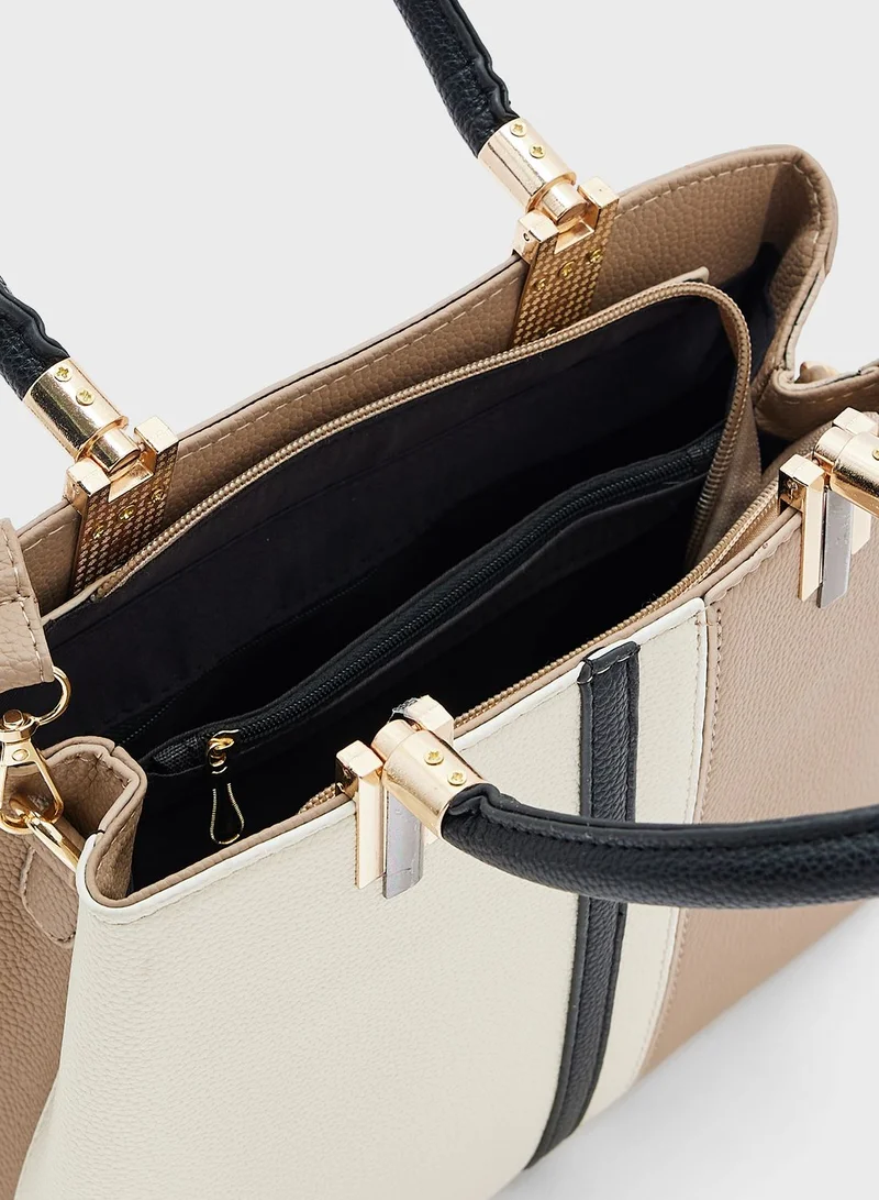 ELLA Color Block Satchel Bag