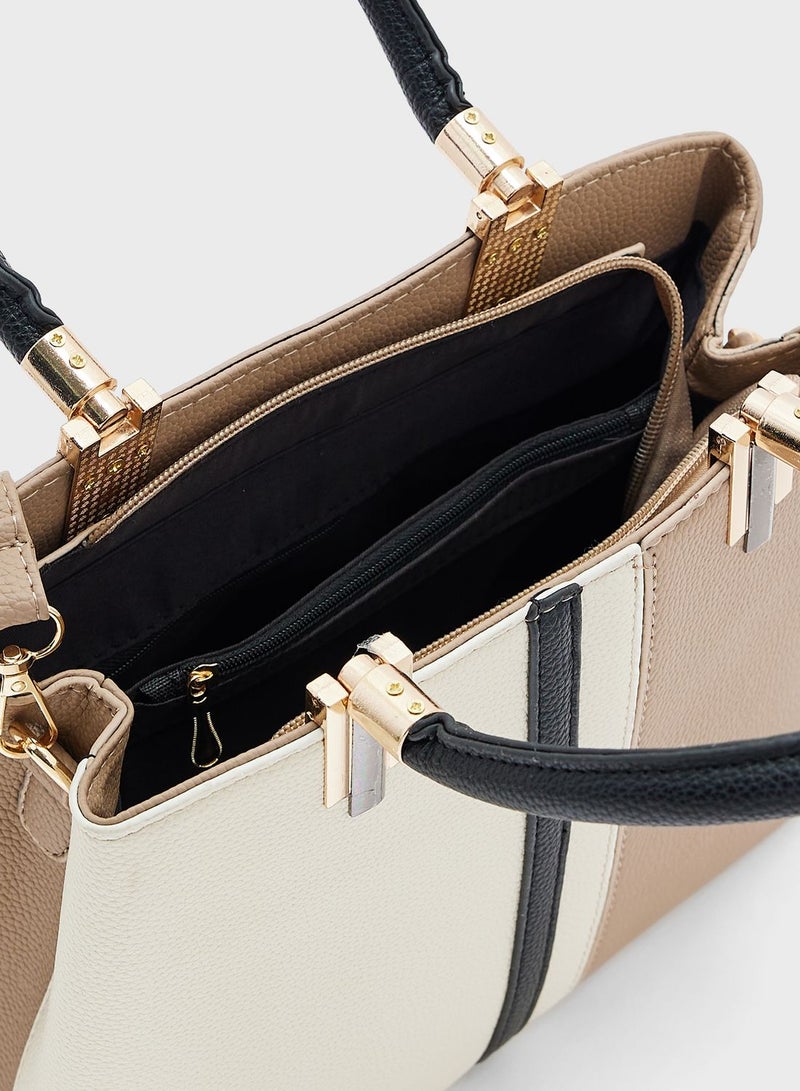 ELLA Color Block Satchel Bag - Image 5