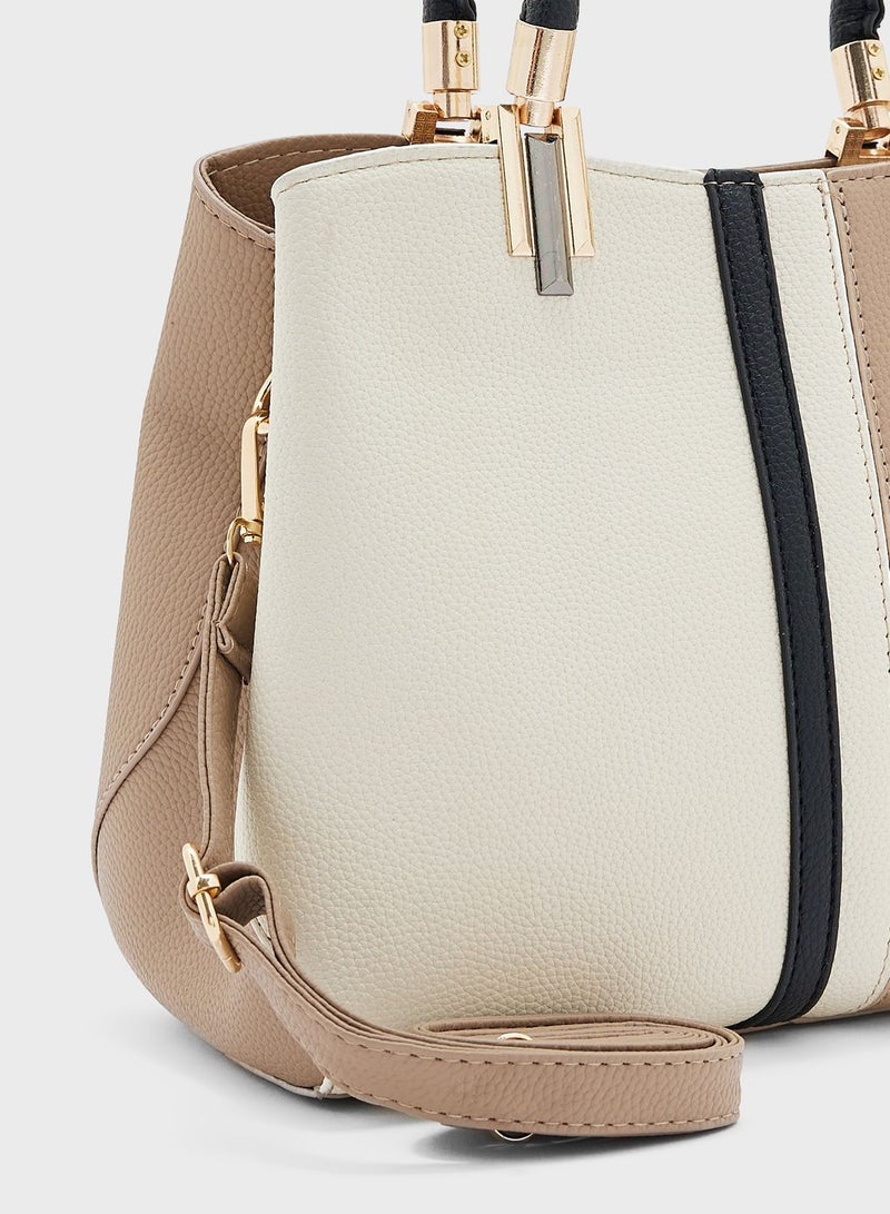 ELLA Color Block Satchel Bag - Image 4