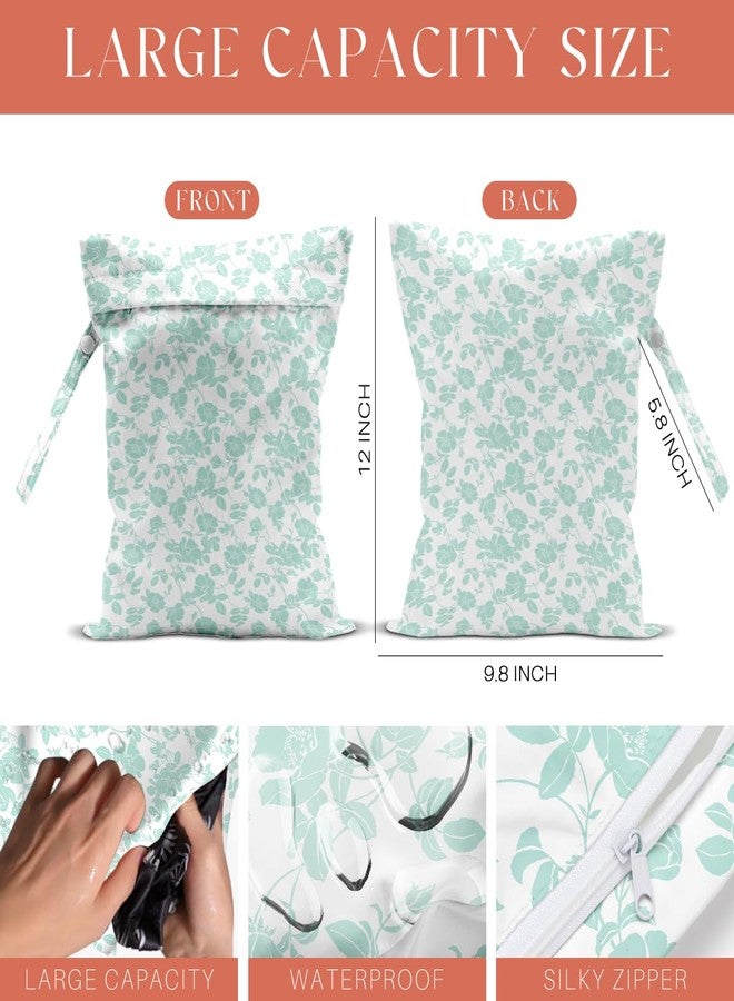 VBCVBGFH 4 Pack Rose Floral Wet Bag Waterproof Washable Reusable Wet Dry Bag for Swimsuit Clothes Cloth Diaper Travel Beach Pool Yoga Gym Toiletries Gift for Women Bachelor Party Birthday Christmas - Image 5