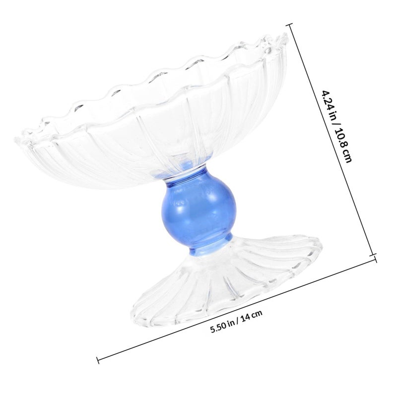 Vintage Glass Fruit Bowl 350ml with Footed Base for Dessert Snacks and Candy - Image 3