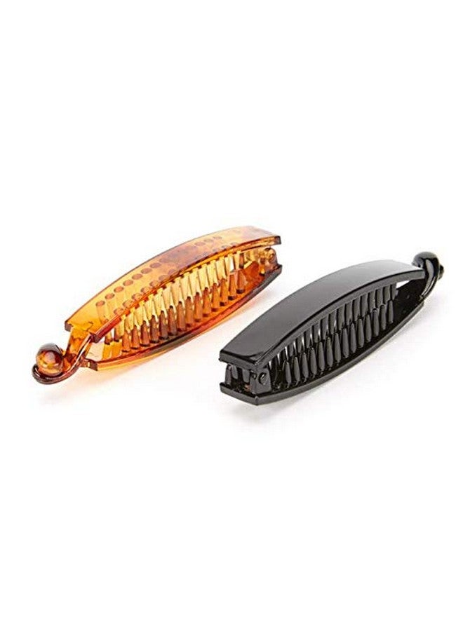 Aeyistry Eyistry 2 Pcs Banana Hair Clips Banana Combs Clip For Ponytail Holder Girls And Women(Black Brown) - Image 2