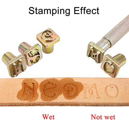 Yoption 37 Pieces Leather Stamping Tool Set, 26 Letters Alphabet & 10 Numbers Stamps Steel Punch Tool 9mm + 1 Stamping Handle for Leather Craft - Image 4
