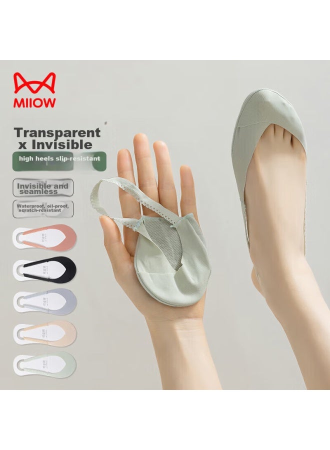 MIIOW Miiow Invisible Socks For Women, Summer Thin Ice Silk Invisible Socks, Non-slip High Heel Shoes, Half-calf Socks, Sandal Socks  - Image 3
