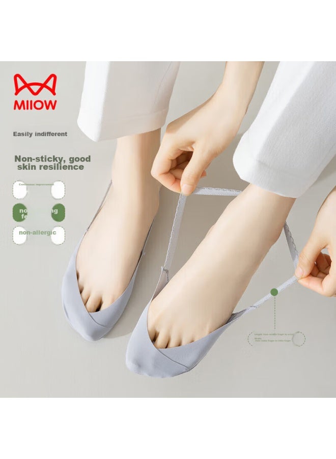 MIIOW Miiow Invisible Socks For Women, Summer Thin Ice Silk Invisible Socks, Non-slip High Heel Shoes, Half-calf Socks, Sandal Socks  - Image 4