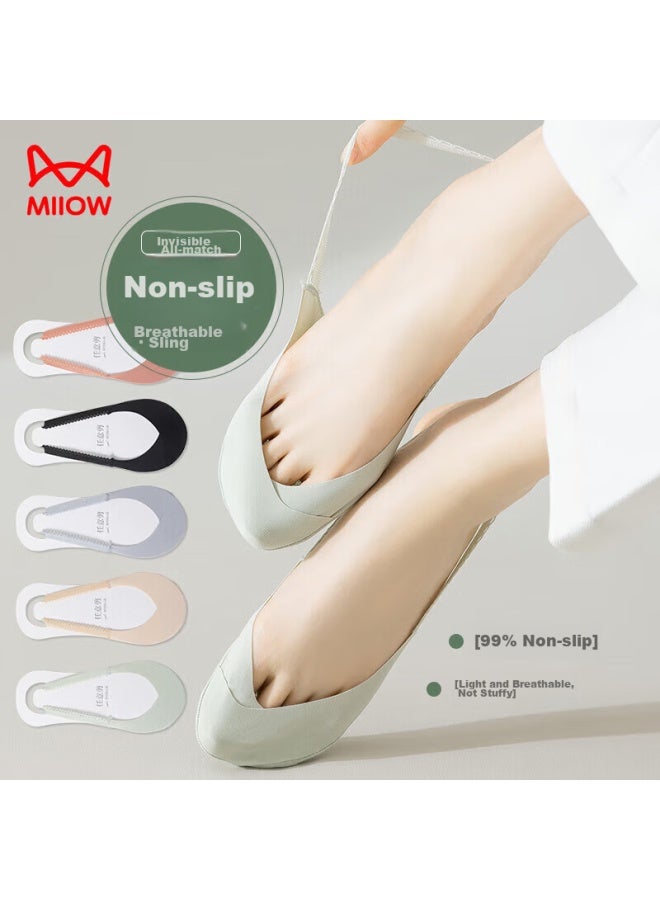 MIIOW Miiow Invisible Socks For Women, Summer Thin Ice Silk Invisible Socks, Non-slip High Heel Shoes, Half-calf Socks, Sandal Socks  - Image 2
