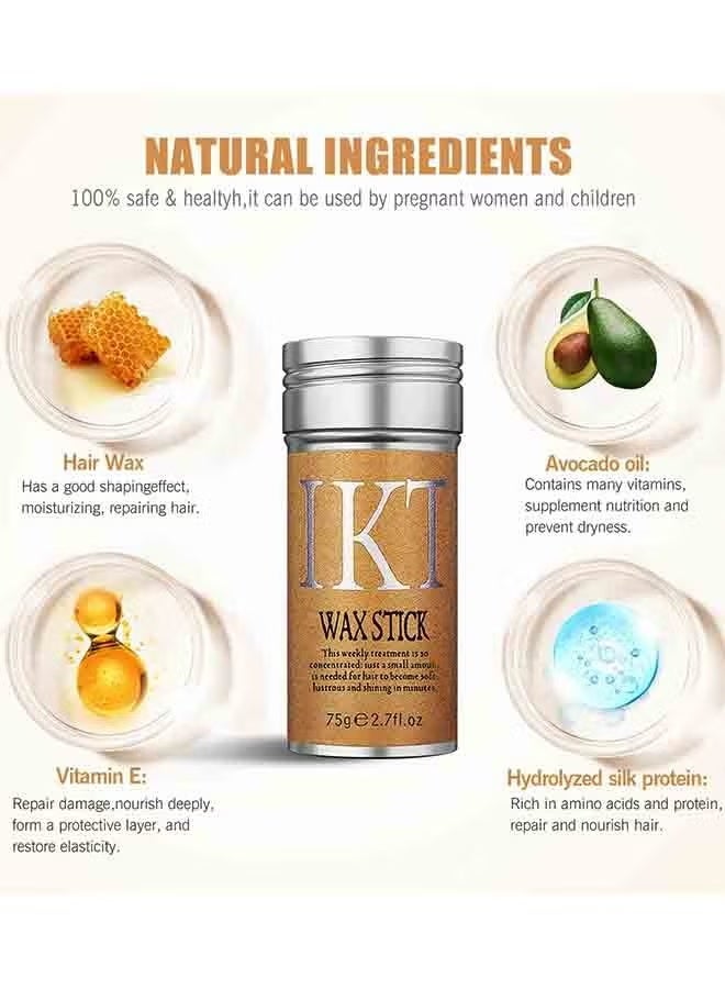 IKT 2 Pieces Hair Wax Stick (75g × 2) – Long-Lasting Styling Wax for Flyaways & Edge Control – Suitable for Hair & Wigs - Image 2