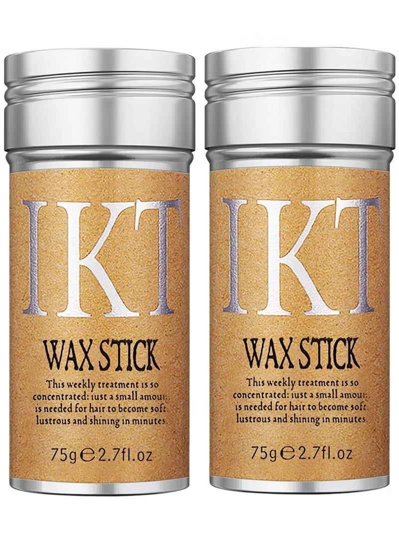 IKT 2 Pieces Hair Wax Stick (75g × 2) – Long-Lasting Styling Wax for Flyaways & Edge Control – Suitable for Hair & Wigs - Image 1