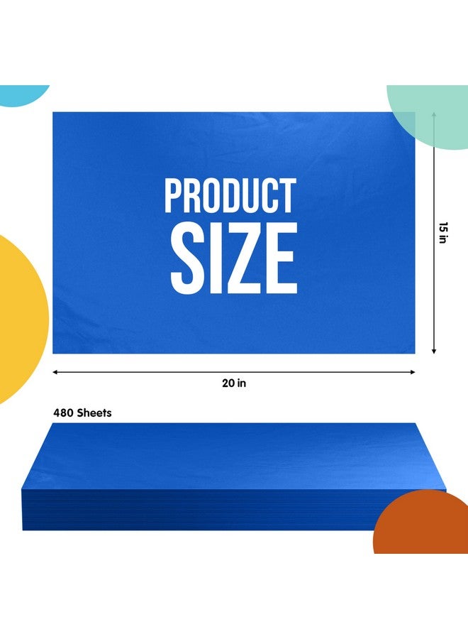 Crown Display 480 Sheets Bulk Dark Blue Tissue Paper - 15" x 20" Packing Paper Sheets for Moving - 10lb Wrapping Paper - Newsprint Paper for Packing, Gift Wrapping, Moving Supplies & Protecting Crown Display  - Image 2