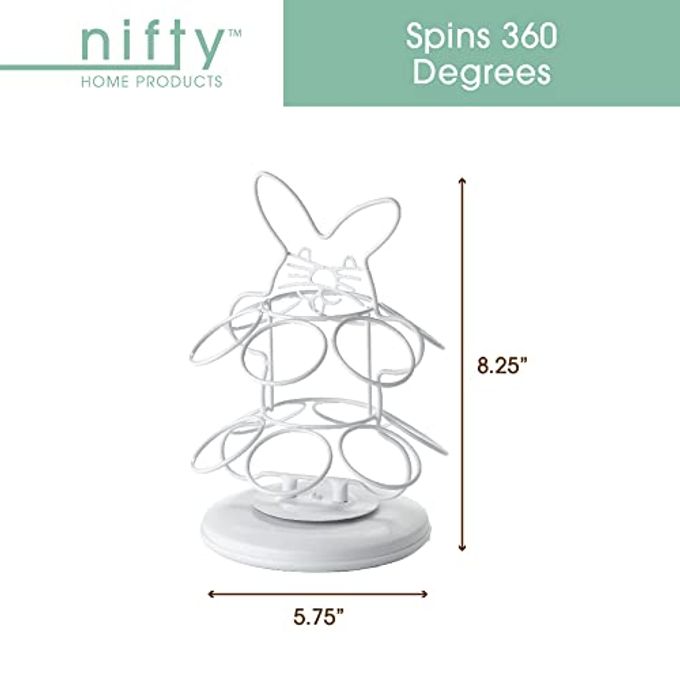 Nifty Solutions Nifty Easter Egg Carousel White Powder Coat Finish, Spins 360-Degrees, Kitchen Centerpiece Display Stand, Decorative Egg Holder, Lazy Susan Platform - Image 3