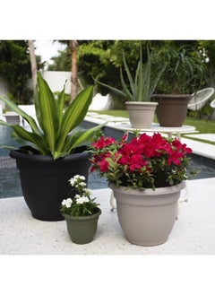 Bloem Ariana Weather Resistant Self-Watering Plastic Planter Black 8 Inch 20-56908  - Image 2
