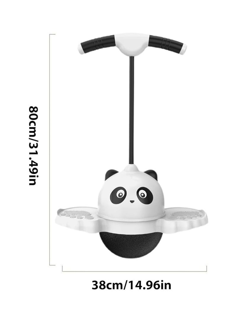 Rabbit Ball, Suitable for Kids and Adults, Handle Ball, Jumping Exercise for Kids, Suitable for Girls Balance Ability Exercise - Black and White Panda Pattern  - Image 3