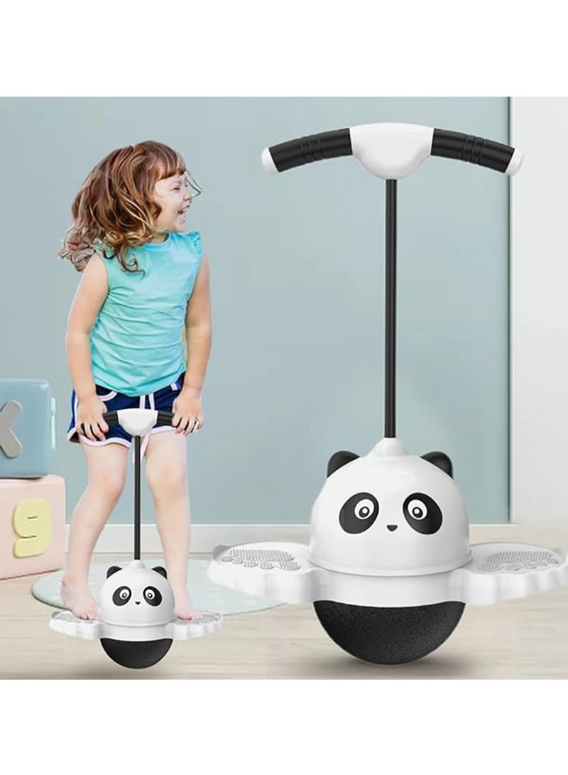 Rabbit Ball, Suitable for Kids and Adults, Handle Ball, Jumping Exercise for Kids, Suitable for Girls Balance Ability Exercise - Black and White Panda Pattern  - Image 2