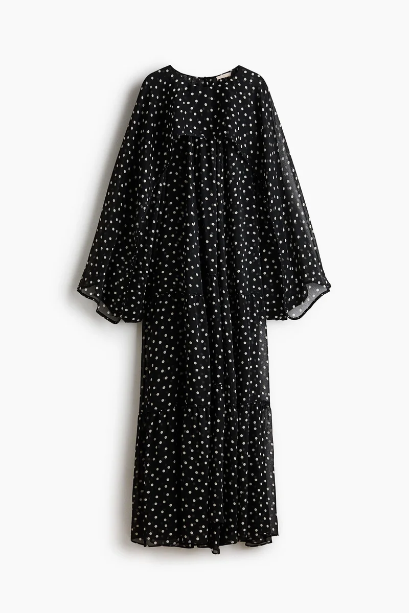 H&M  Tiered cape-detail dress for Women | Best Price UAE