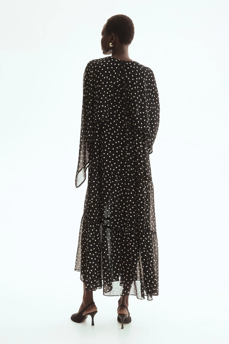 H&M  Tiered cape-detail dress for Women | Best Price UAE