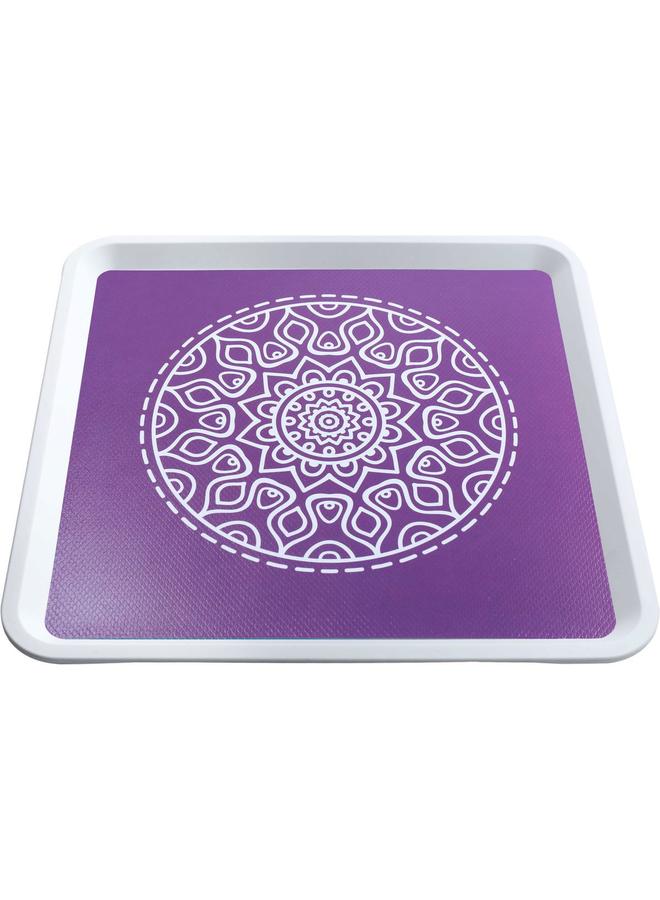 السيف  صينية تقديم بلاستيكية 32 سم مربعة باللون الأرجواني - Image 3