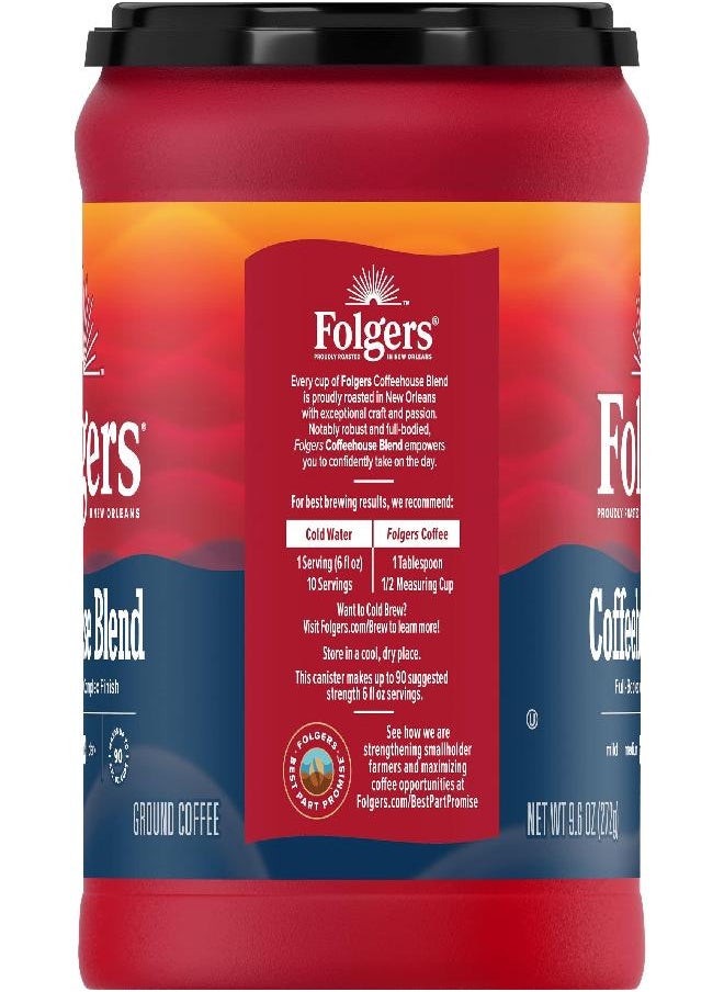 Folgers Folgers Coffeehouse Blend Medium Dark Roast Ground Coffee, 9.6 Ounces (Pack of 6)  - Image 1