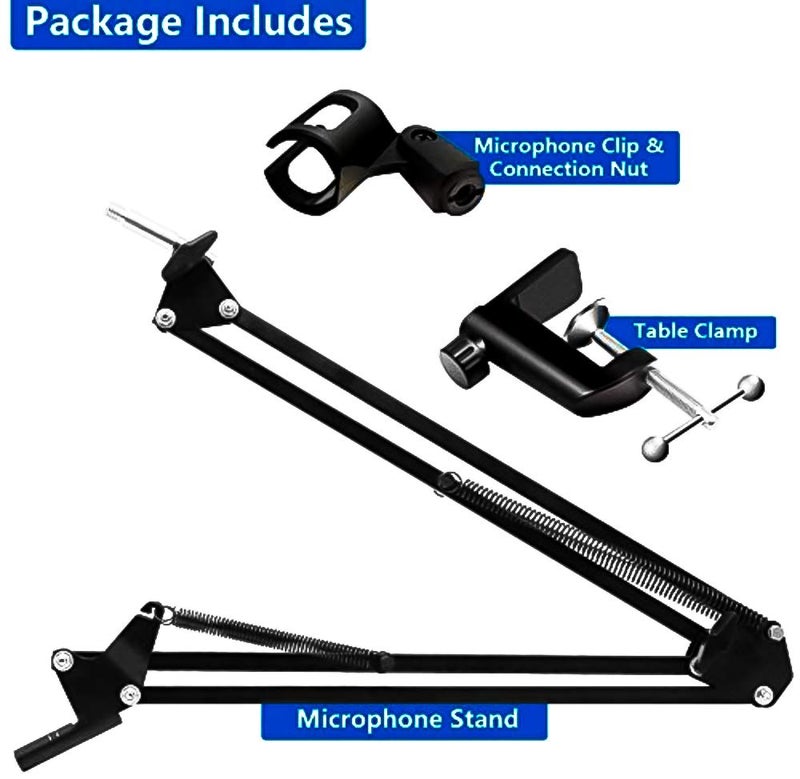 Bulfyss Professional Recording Microphone Stand Suspension Scissor Arm For Dynamic and Condenser Mic (Black) - Image 5