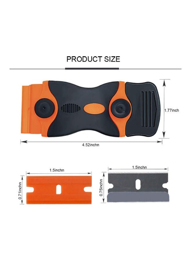 نيبمينينت مكشطة صغيرة لشفرة الحلاقة لإزالة بقايا الغراء مع 20 شفرة أسود/برتقالي/فضي - Image 4