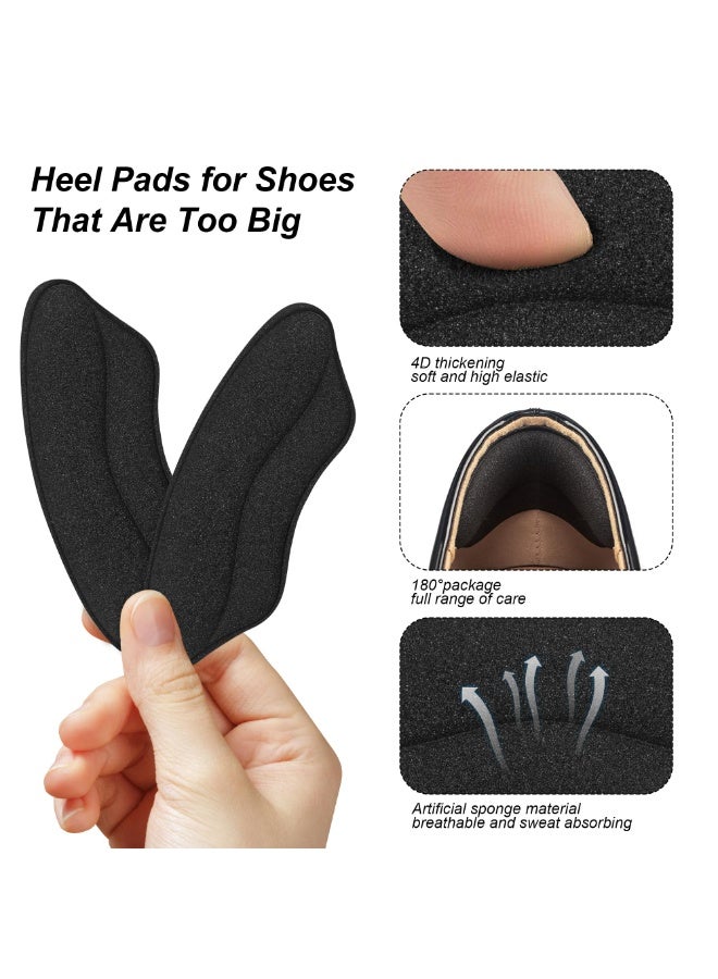 Chabeia Heel Grips Liner Cushions Inserts for Loose Shoes, Pads Snugs for Shoe Too Big Men Women, Filler Improved Shoe Fit and Comfort, Prevent Heel Slip and Blister (4 Pcs )(Black) - Image 5