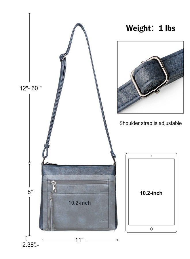 MASINTOR حقائب كروس بودي من ماسينتور للنساء، حقيبة كروس بودي متوسطة الحجم وخفيفة الوزن، حقائب يد نسائية من الجلد الناعم مع شرابة للتسوق أو السفر - Image 4