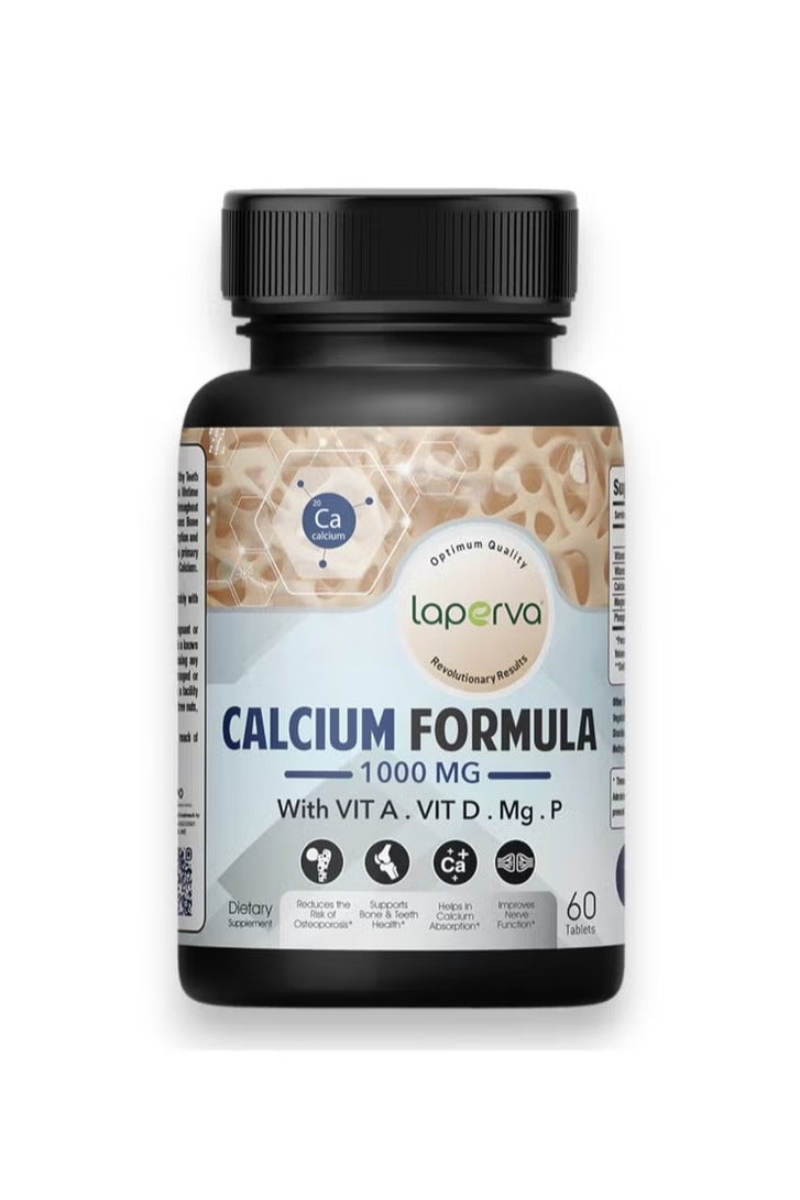 Laperva صيغة الكالسيوم، مع فيتامين أ. فيتامين د. مغنيسيوم. فوسفور، 60 قرص