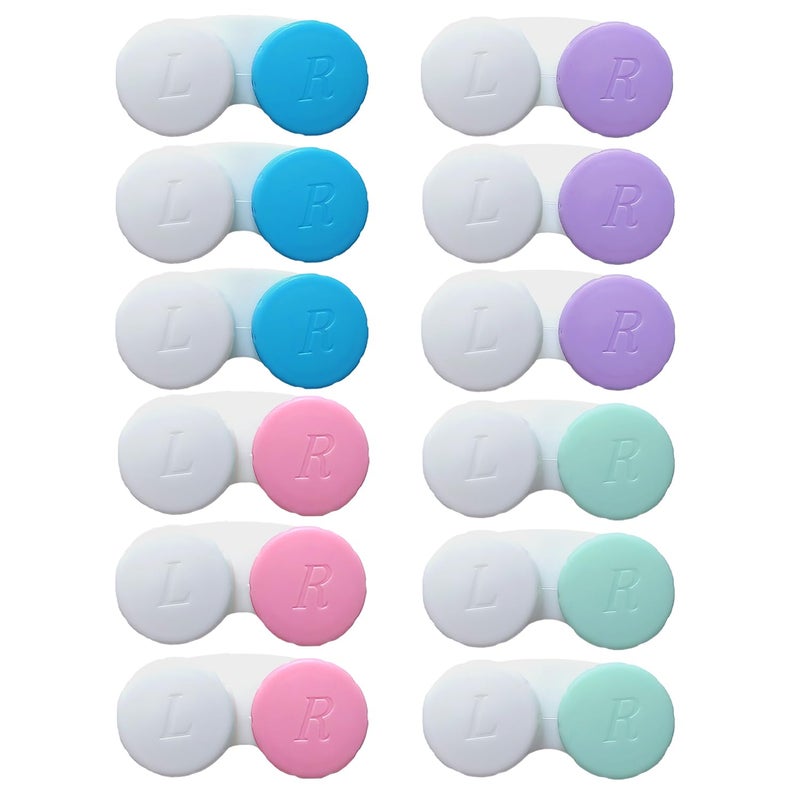 Erewa 12 Pack Contact lens case Contact Lens Holder Box Soak Storage KitAssorted Color