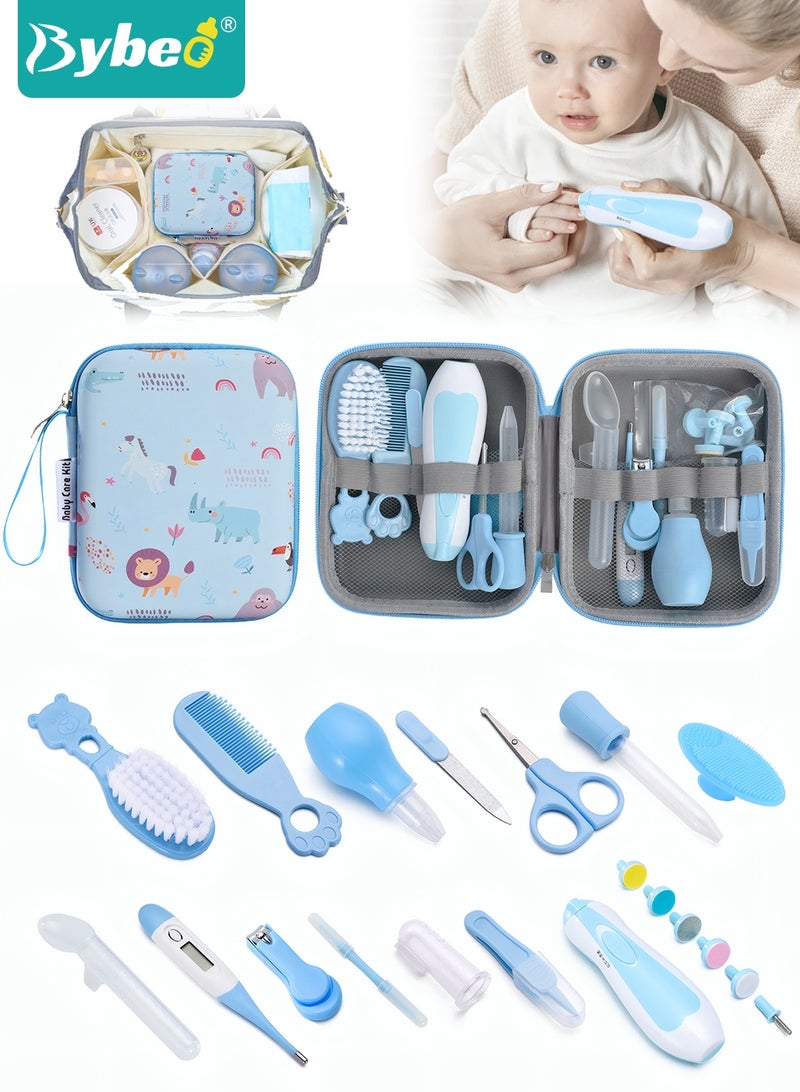 بيبو مجموعة العناية بالطفل 20 في 1 للعناية الصحية والعناية به، مجموعة قص أظافر كهربائية للأطفال، مجموعة العناية الصحية لحديثي الولادة والأطفال الصغار والأولاد والبنات من عمر 0 ​​إلى 3 سنوات، أدوات أساسية للعناية بالطفل حديث الولادة للمنزل والسفر - Image 1