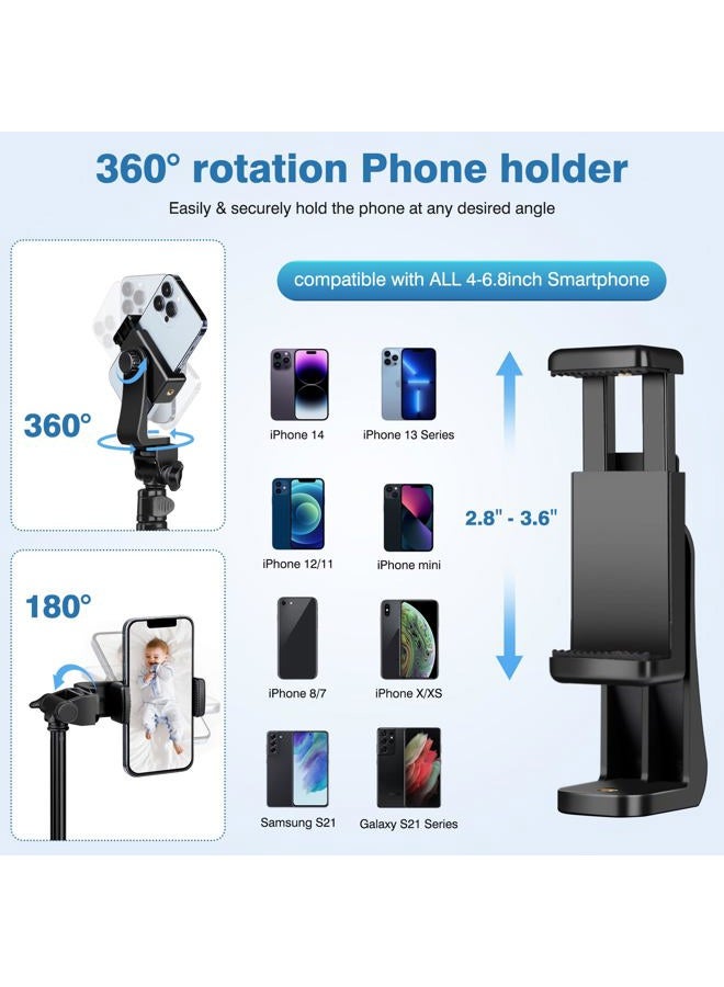 Victiv 70" Phone Tripod with Remote & Holder, Portable Cell Phone Stand, Selfie Stick for Video Recording, Compatible with iPhone 14/13 Pro Max/Android/Camera - Image 4