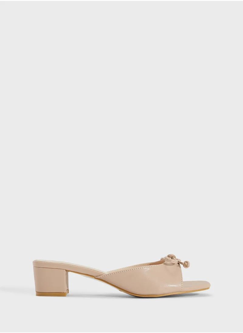 ELLA Heeled Mule With Bow
