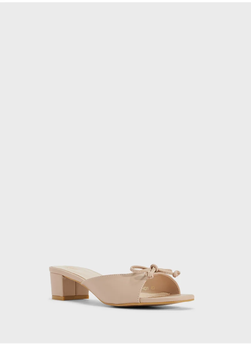 ELLA Heeled Mule With Bow