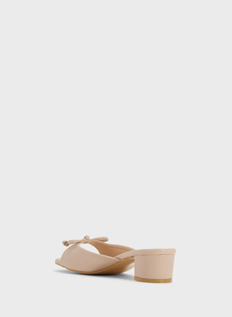 ELLA Heeled Mule With Bow